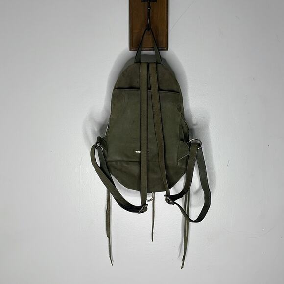 REBECCA MINKOFF Olive Green Suede Adjustable Tassel Detail Mini Backpack main image 8
